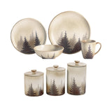 HiEnd Accents Clearwater Pines Lodge Dinnerware & Canister Set LF1763K1 Multi 100% durable Ceramic construction 