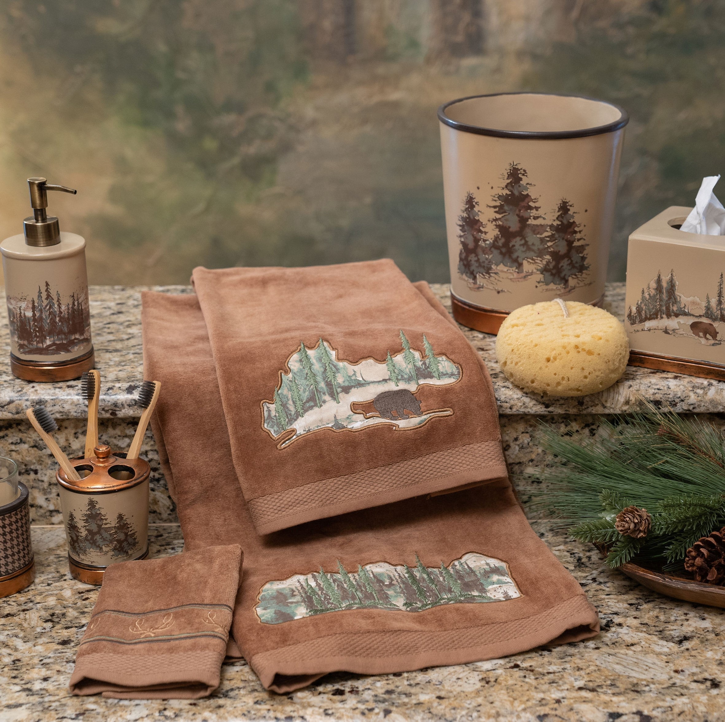 Joshua Rustic Bathroom Accessory & Towel Set