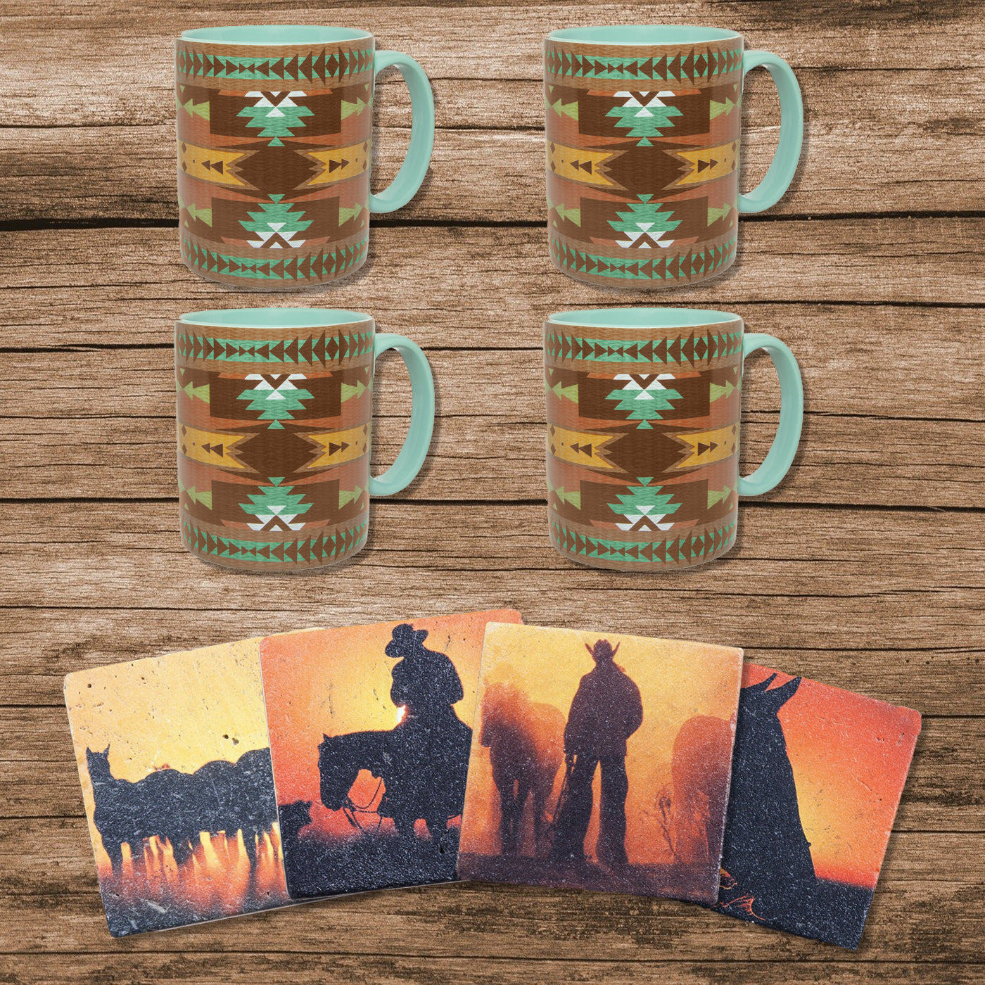 Mesa Southwestern Mug & Sunset Coaster Set
