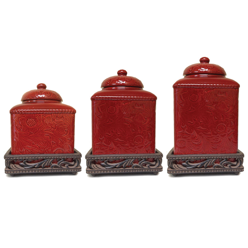 HiEnd Accents Savannah Canister & Base Set LF4001CS-OS-CR Cream Canister: Ceramic; Canister Base: Resin 6x6x9