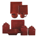 HiEnd Accents Savannah Western Dinnerware & Canister Set LF4001K1-OS-RD Red Ceramic 