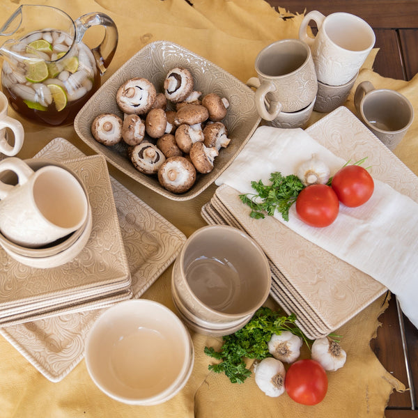 HiEnd Accents Savannah Western Dinnerware & Canister Set LF4001K1-OS-TP Taupe Ceramic 