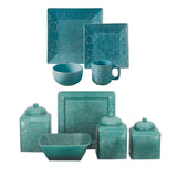 HiEnd Accents Savannah Western Dinnerware & Canister Set LF4001K1-OS-TQ Turquoise Ceramic 