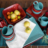 HiEnd Accents Savannah Western Dinnerware & Canister Set LF4001K1-OS-TQ Turquoise Ceramic 