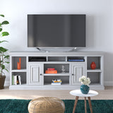 Legends Furniture Modern Distressed TV Stand for TV's up to 90 Inches, White LG1251.JWT