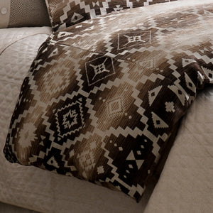 HiEnd Accents Chalet Aztec Duvet Cover LG1779DU-SK-OC White, Brown Face: 100% polyester; Back: 100% cotton 110x96x0.3