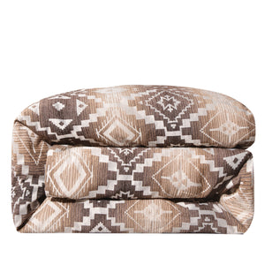 HiEnd Accents Chalet Aztec Duvet Cover LG1779DU-SQ-OC White, Brown Face: 100% polyester; Back: 100% cotton 92x96x0.3