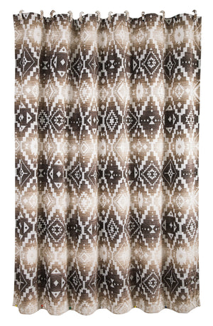 HiEnd Accents Chalet Aztec Shower Curtain LG1779SC White, Brown 100% polyester 72x72x0.1