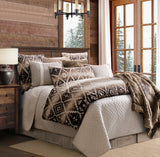 HiEnd Accents Chalet Aztec Comforter Set LG1779-TW-OC White, Brown Comforter - Face: 100% polyester; Back: 100% cotton; Fill: 100% polyester. Pillow Sham - 100% polyester 68x88x0.1