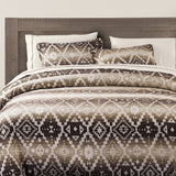 HiEnd Accents Chalet Aztec Comforter Set LG1779-TW-OC White, Brown Comforter - Face: 100% polyester; Back: 100% cotton; Fill: 100% polyester. Pillow Sham - 100% polyester 68x88x0.1