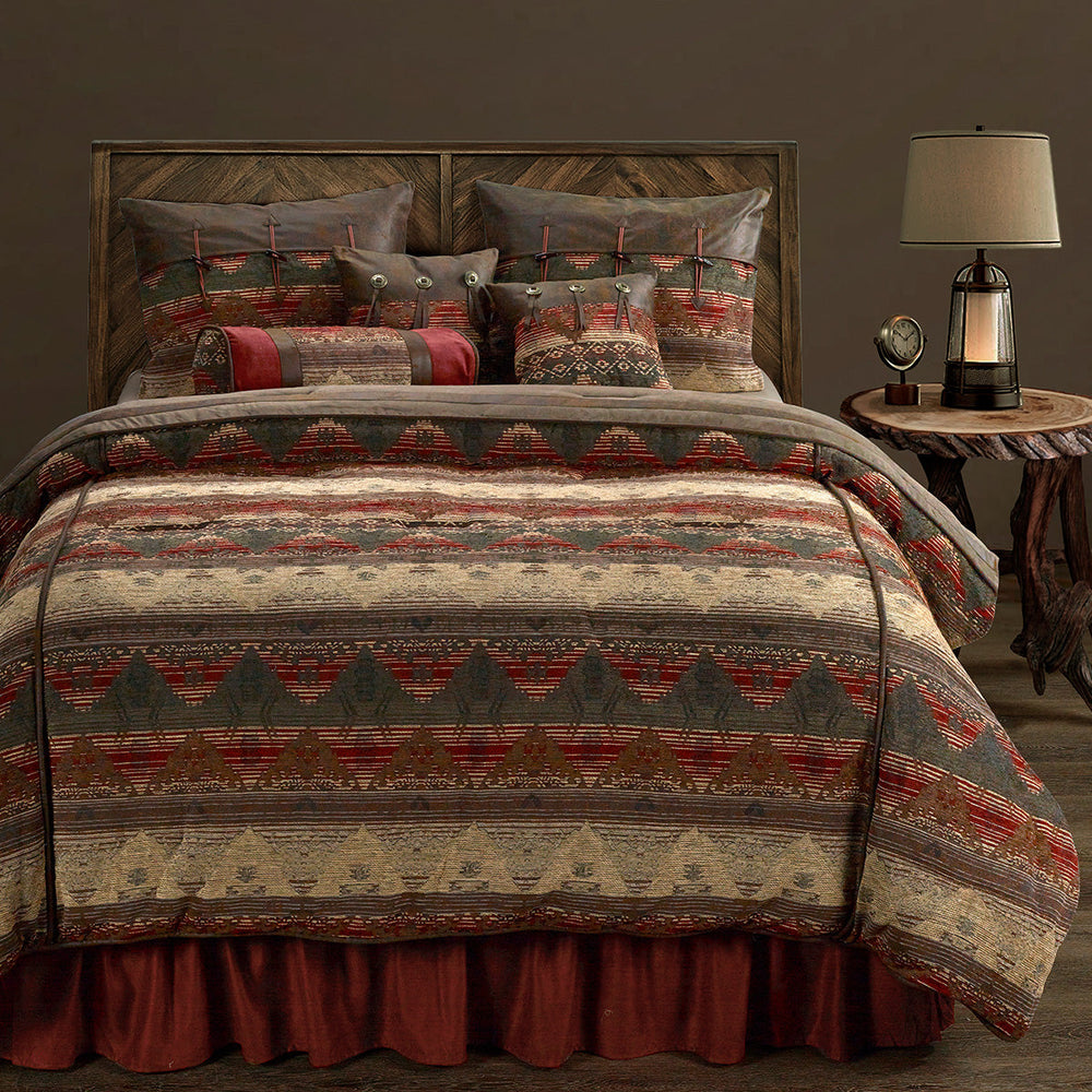 HiEnd Accents Sierra Comforter Set LG1830-FL-OC Multi Color Comforter - Face: 100% polyester; Back: 100% cotton; Fill: 100% polyester. Bed Skirt - 100% polyester. Pillow Sham - 100% polyester. Decorative Pillow - Shell: 100% polyester; Fill: 100% polyester. 80x90x3