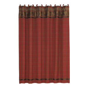 HiEnd Accents Cascade Lodge Plaid Shower Curtain LG1845SC Red, Brown 5% Cotton, 95% Polyester 72x72x0.3