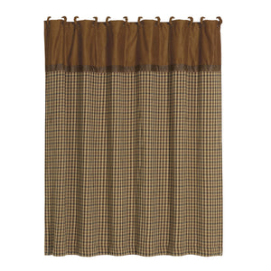 HiEnd Accents Crestwood Houndstooth Shower Curtain LG1880SC1 Brown 80% Cotton, 20% Polyester 72x72x0.3