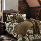 HiEnd Accents Joshua Comforter Set LG1915-FL-OC Brown, Green, Cream Comforter - Face: 100% polyester; Back: 100% cotton; Fill: 100% polyester. Pillow Sham - 100% polyester. 80x90x3