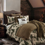 HiEnd Accents Joshua Comforter Set LG1915-TW-OC Brown, Green, Cream Comforter - Face: 100% polyester; Back: 100% cotton; Fill: 100% polyester. Pillow Sham - 100% polyester. 68x88x3