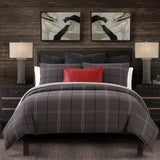 HiEnd Accents Heath Comforter Set LG2016-SK-OC Graphite Face:35% cotton_x000C_65% polyester. Back: 100% Cotton. Filling: 100% Polyester 96x110x1