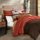 HiEnd Accents Carter Comforter Set LG2019-SK-OC Rustic orange, Brown Face:100% polyester. Back: 100% Cotton. Filling: 100% Polyester 96x110x1