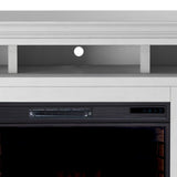 Legends Furniture Modern Distressed TV Stand with Electric Fireplace Included, White LG5150.JWT