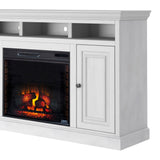 Legends Furniture Modern Distressed TV Stand with Electric Fireplace Included, White LG5150.JWT