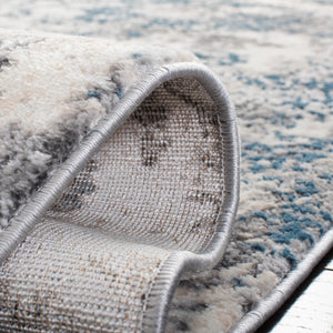 Lagoon 500 Lagoon 521 Contemporary Power Loomed 60% Polypropylene 40% Polyester Rug Grey / Turquoise