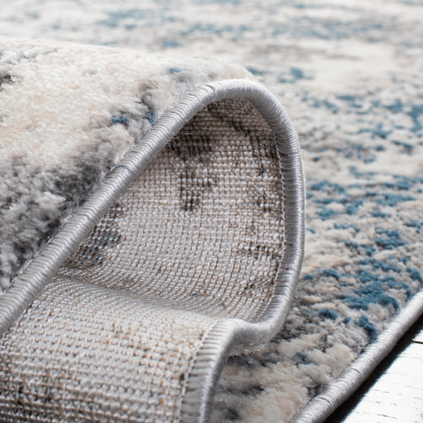 Lagoon 500 Lagoon 521 Contemporary Power Loomed 60% Polypropylene 40% Polyester Rug Grey / Turquoise