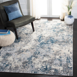 Lagoon 500 Lagoon 521 Contemporary Power Loomed 60% Polypropylene 40% Polyester Rug Grey / Turquoise