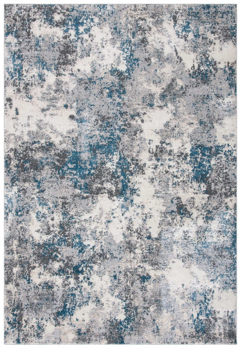 Lagoon 500 Lagoon 521 Contemporary Power Loomed 60% Polypropylene 40% Polyester Rug Grey / Turquoise