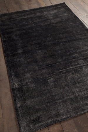 Chandra Rugs Libra 100% Art Silk Hand-Woven Contemporary Rug Charcoal 9' x 13'