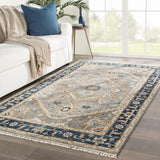 Jaipur Living Andrews Hand-Knotted Medallion Gray/ Brown Area Rug (12'X15')