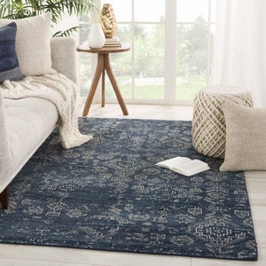 Jaipur Living Azuma Hand-Knotted Tribal Dark Blue/ Light Gray Area Rug (9'X12')