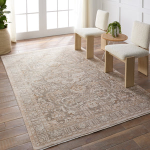 Jaipur Living Lilit Acair LIL02 Powerloomed Machine Made Indoor Updated Traditional Rug Beige 9' x 12'