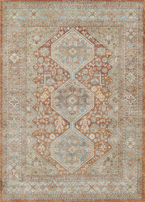 Momeni Lillihan LIH-2 Machine Made Traditional Medallion Indoor Area Rug Copper 9'3" x 11'10" LILLILIH-2COP93BA