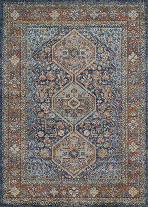 Momeni Lillihan LIH-2 Machine Made Traditional Medallion Indoor Area Rug Navy 9'3" x 11'10" LILLILIH-2NVY93BA