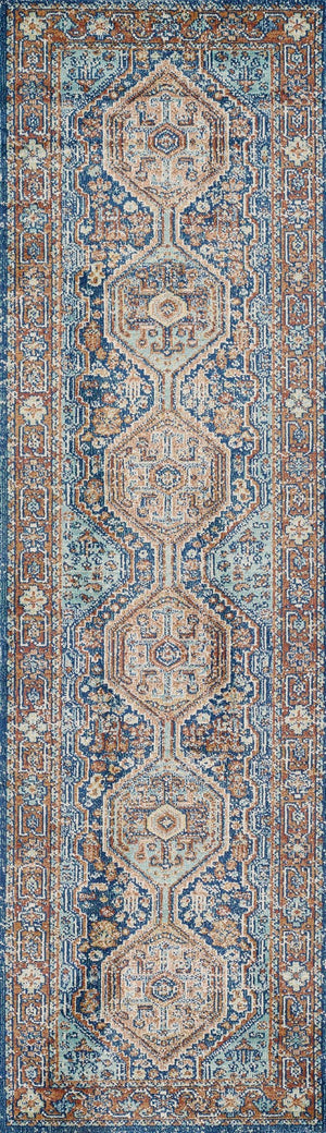 Momeni Lillihan LIH-2 Machine Made Traditional Medallion Indoor Area Rug Navy 9'3" x 11'10" LILLILIH-2NVY93BA