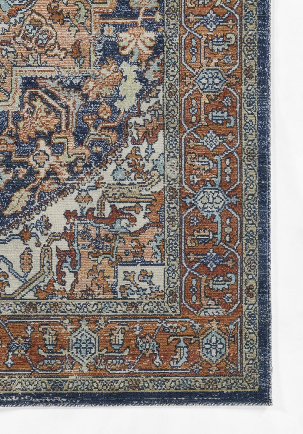 Momeni Lillihan LIH-3 Machine Made Traditional Medallion Indoor Area Rug Navy 9'3" x 11'10" LILLILIH-3NVY93BA