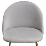 Lilly Set of (2) Counter Height Chairs in Grey Velvet w/ Brushed Gold Metal Legs by Diamond Sofa