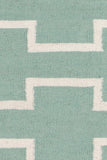 Chandra Rugs Lima 100% Wool Hand-Woven Flatweave Reversible Wool/Cotton Rug Blue/White 7' x 10'