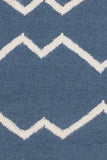 Chandra Rugs Lima 100% Wool Hand-Woven Flatweave Reversible Wool/Cotton Rug Blue/White 7' x 10'