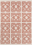 Chandra Rugs Lima 100% Wool Hand-Woven Flatweave Reversible Wool/Cotton Rug White/Orange 7' x 10'