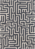 Chandra Rugs Lima 100% Wool Hand-Woven Flatweave Reversible Wool/Cotton Rug Grey/White 7' x 10'