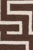 Chandra Rugs Lima 100% Wool Hand-Woven Flatweave Reversible Wool/Cotton Rug Brown/White 7' x 10'