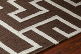 Chandra Rugs Lima 100% Wool Hand-Woven Flatweave Reversible Wool/Cotton Rug Brown/White 7' x 10'