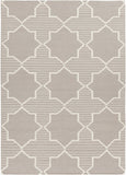 Chandra Rugs Lima 100% Wool Hand-Woven Flatweave Reversible Wool/Cotton Rug Taupe/White 7' x 10'