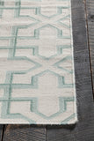 Chandra Rugs Lima 100% Wool Hand-Woven Flatweave Reversible Wool/Cotton Rug White/Green 7' x 10'