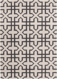 Chandra Rugs Lima 100% Wool Hand-Woven Flatweave Reversible Wool/Cotton Rug White/Grey/Black 7' x 10'