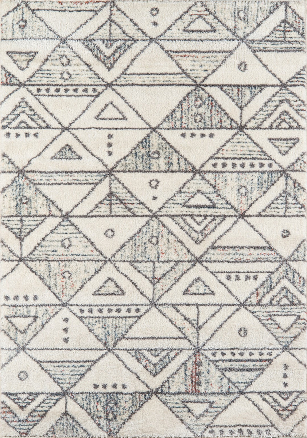 Momeni Lima LI-06 Machine Made Contemporary Geometric, Shag Indoor Area Rug Ivory 9'3" x 12'6" LIMA0LI-06IVY93C6