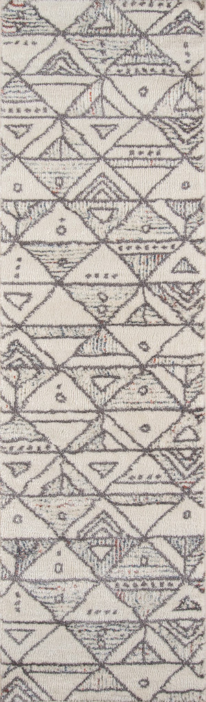Momeni Lima LI-06 Machine Made Contemporary Geometric, Shag Indoor Area Rug Ivory 9'3" x 12'6" LIMA0LI-06IVY93C6
