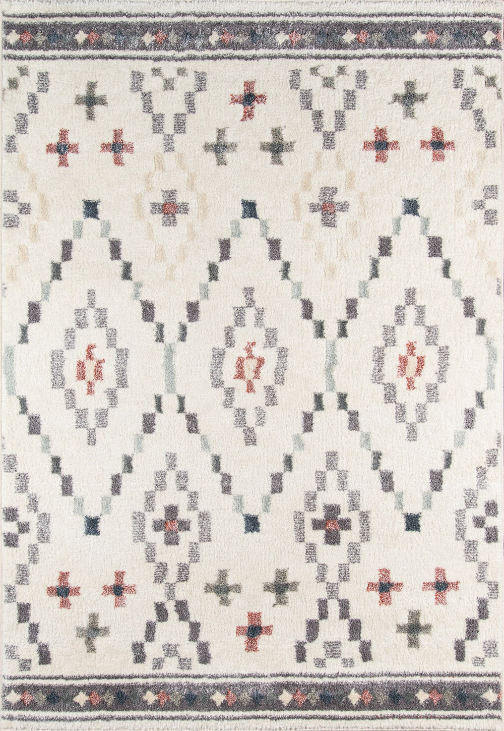Momeni Lima LI-10 Machine Made Contemporary Geometric, Shag Indoor Area Rug Ivory 9'3" x 12'6" LIMA0LI-10IVY93C6