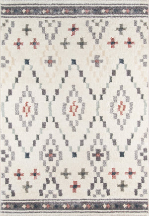 Momeni Lima LI-10 Machine Made Contemporary Geometric, Shag Indoor Area Rug Ivory 9'3" x 12'6" LIMA0LI-10IVY93C6