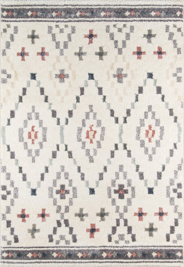 Momeni Lima LI-10 Machine Made Contemporary Geometric, Shag Indoor Area Rug Ivory 9'3" x 12'6" LIMA0LI-10IVY93C6